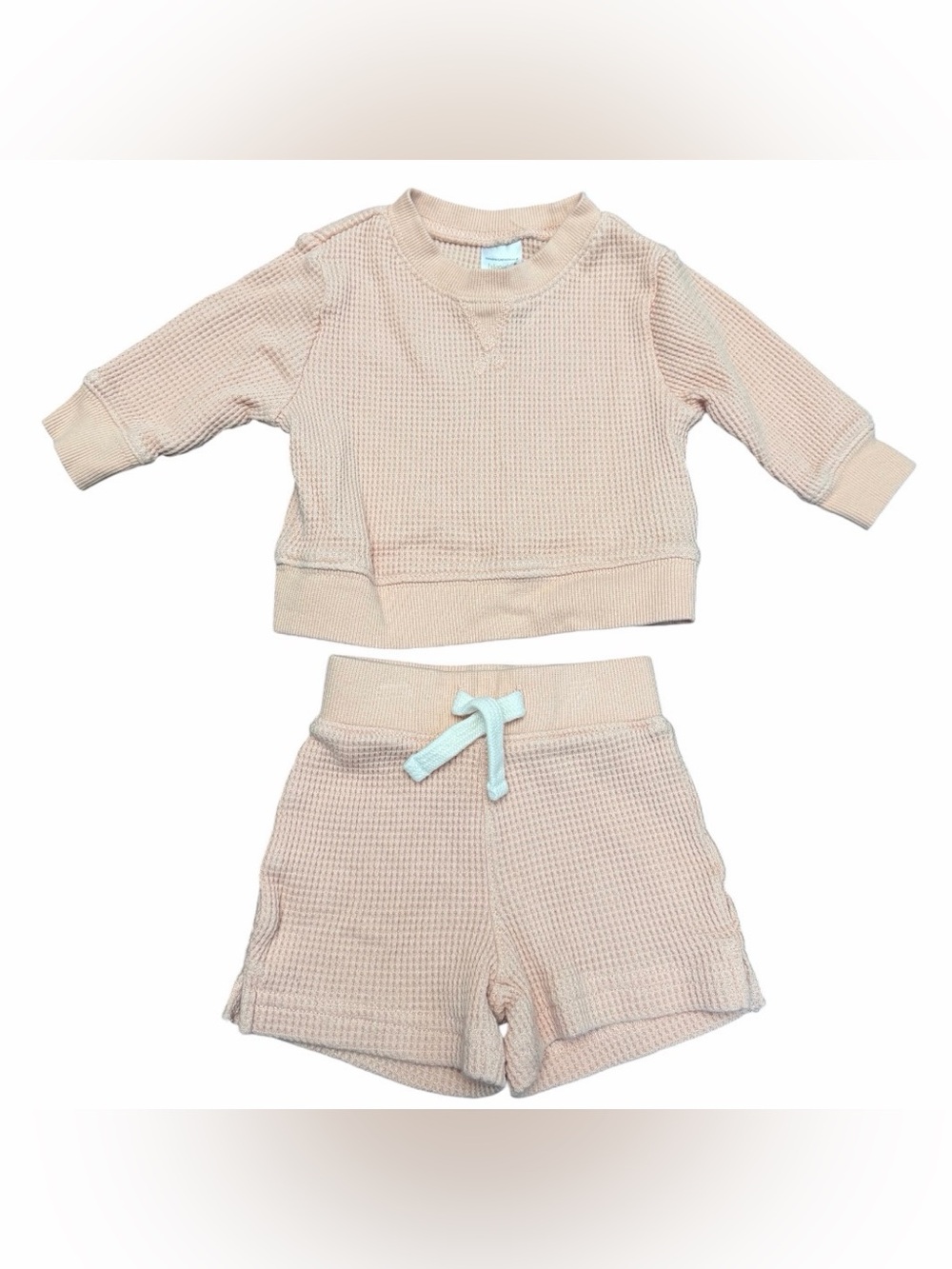 Carter's Baby NB Newborn 2pc Pink Cotton Hilary Duff 2-Piece Thermal Outfit Set - Picture 3 of 6